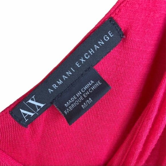 Armani Exchange Solid Pink V Neck Sleeveless Cotton Blend Maxi Dress Size M - Picture 4 of 8